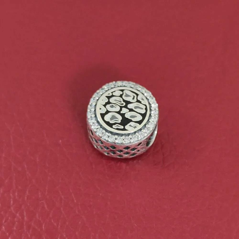Pandora Black Leopard Print Exclusive Bead Charm S925 Silver with box - Picture 3 of 8